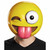 Tongue Out Winking Face Emotion Icon Adult Womens Mens Costume Mask