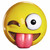 Tongue Out Winking Face Emotion Icon Adult Womens Mens Costume Mask