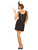 Flapper Roaring 20s Gangster Gatsby Retro Black Dress Adult Womens Costume
