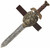 Roman Greek Gladiator Spartan Combat Warrior Sword with Gold Lion Sheath
