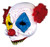 Open Gus Clown Horror Joker Evil Sinister Creepy Mens Costume Half Latex Mask
