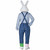Happy Easter Bunny Rabbit Deluxe Mascot Overalls Adult Mens Costume