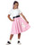 50s Greaser Rock Roll Old School 1950s Girls Costume Pink Poodle Skirt