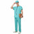 Doctor Scrubs Hospital Surgical Uniform Surgeon Mens Costume & Stethoscope