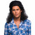 Perm Mullet Black 80s 70s Redneck Costume Men Wig