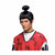 Samurai Japanese Warrior Ninja Kung Fu Master Asian Men Costume Bun Wig