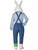 Happy Easter Bunny Rabbit Deluxe Mascot Overalls Adult Mens Costume Plus Size