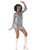 Disco Diva 1960s 70s Silver Retro Foxy Lady Dancing Queen Womens Costume