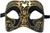 Settecento Brill Gold Black Venetian Italian Made Masquerade Womens Mask
