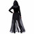 Gothic Hooded Dress Sinister Witch Dark Medieval Black Adult Womens Costume