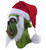 Green Christmas Monster Holiday Adult Mens Costume Mask with Santa Hat