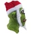 Green Christmas Monster Holiday Adult Mens Costume Mask with Santa Hat