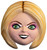 Tiffany Seed of Chucky Valentine Horror Movie Doll Womens Costume Vacuform Mask