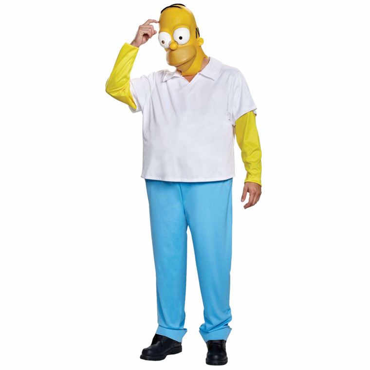 Homer Jay Simpson Deluxe The Simpsons Funny Cartoon Adult Mens Costume XL