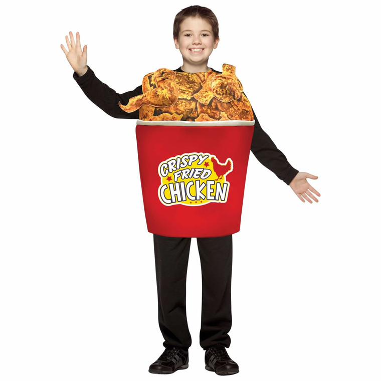 Bucket of Fried Chicken Fast Food Funny Unisex Child Boys Girl Costume 7-10
