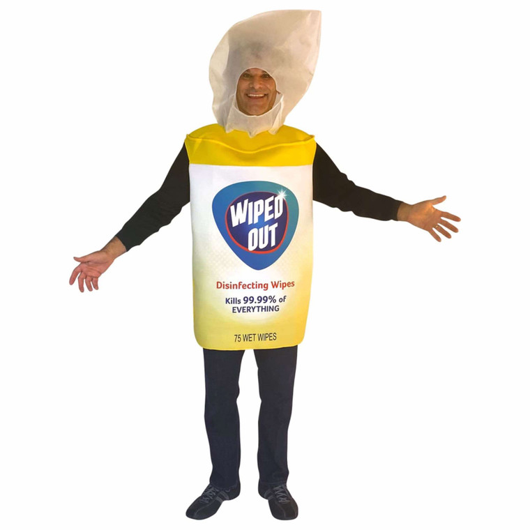 Wiped Out Disinfecting Sanitizer Wipes Funny Unisex Adult Mens Womens Costume
