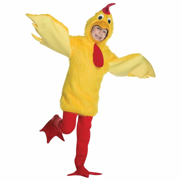Fuzzy Chicken Chick Rooster Animal Farm Unisex Child Boys Girl Costume 7-10