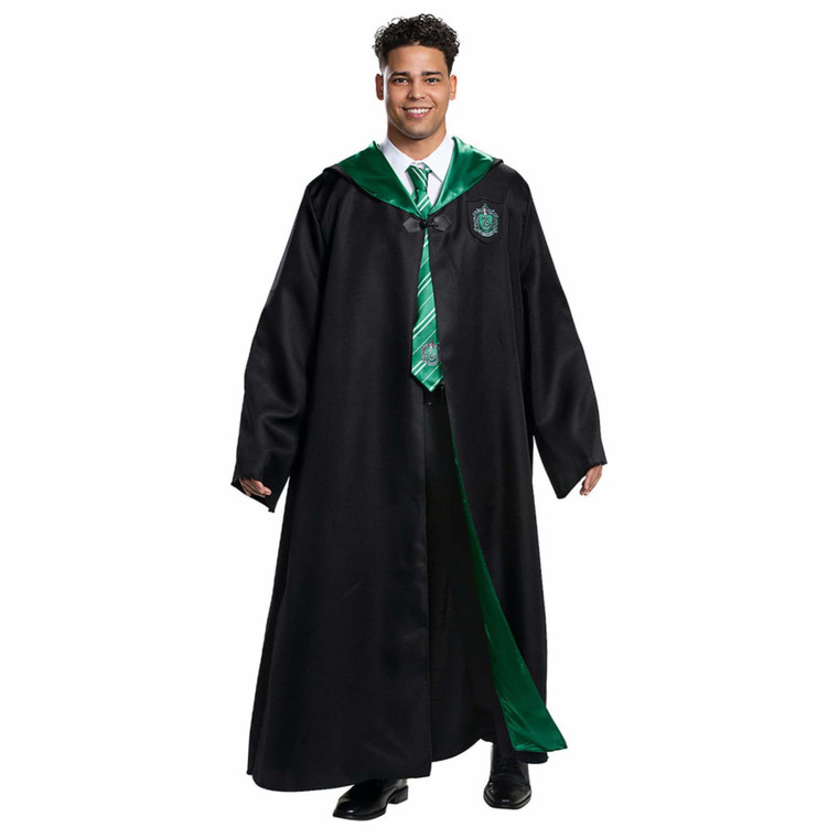 Slytherin Deluxe Harry Potter Movie Robe Unisex Teen Boys Mens Costume Robe M