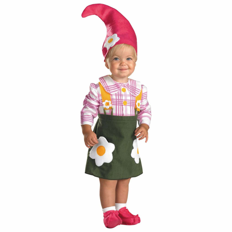 Flower Garden Gnome Smurf Fairytale Baby Infant Toddler Girls Costume 12-18M