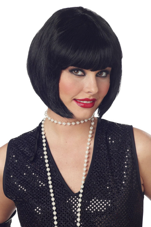 Flapper Black Bob 20s Gangster Women Costume Wig