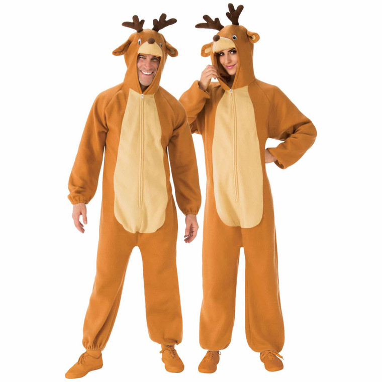 Reindeer Christmas Animal Unisex Adult Mens Womens Costume Jumpsuit