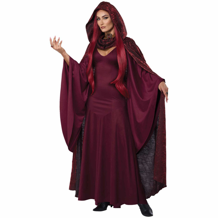 The Red Witch Medieval Sorceress Middle Ages Halloween Adult Womens Costume