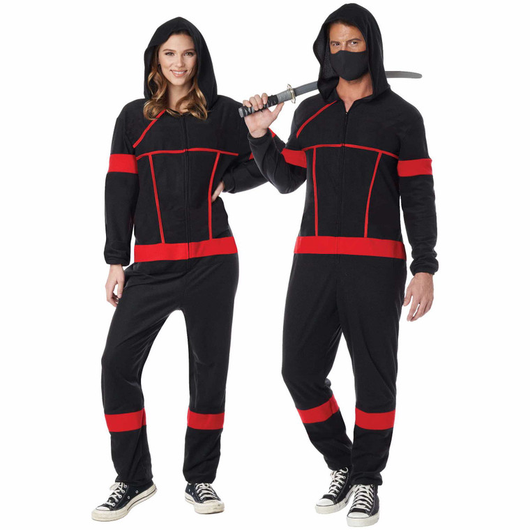 Ninja Fleece Jumpsuit Japanese Stealth Warrior Unisex Mens Womens Costume