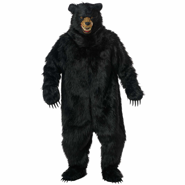 Deluxe Black Bear Wild Animal Beast Adult Mens Costume With Ani-Motion Mask