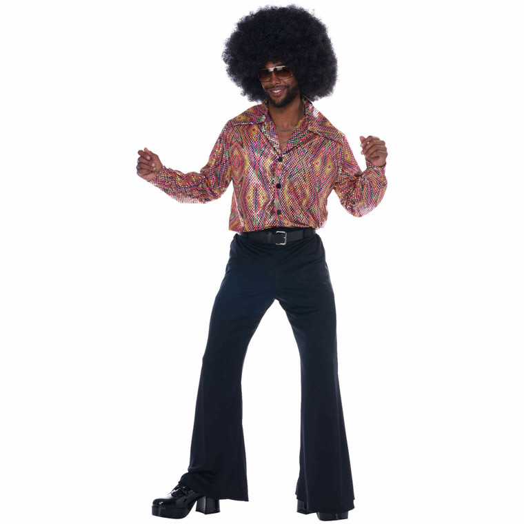 Disco King 1970s 70s Groovy Retro Hippie Sequin Adult Mens Costume