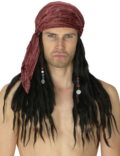Pirate Buccaneer Bandana Scarf Dreads Book Week Men Costume Wig