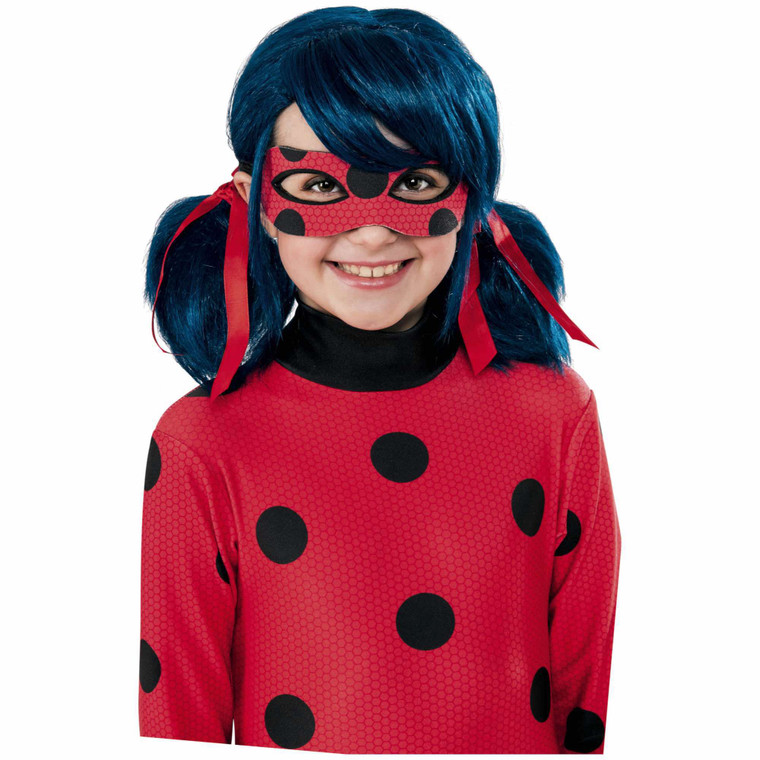 Ladybug Miraculous Superhero Blue Girls Wig
