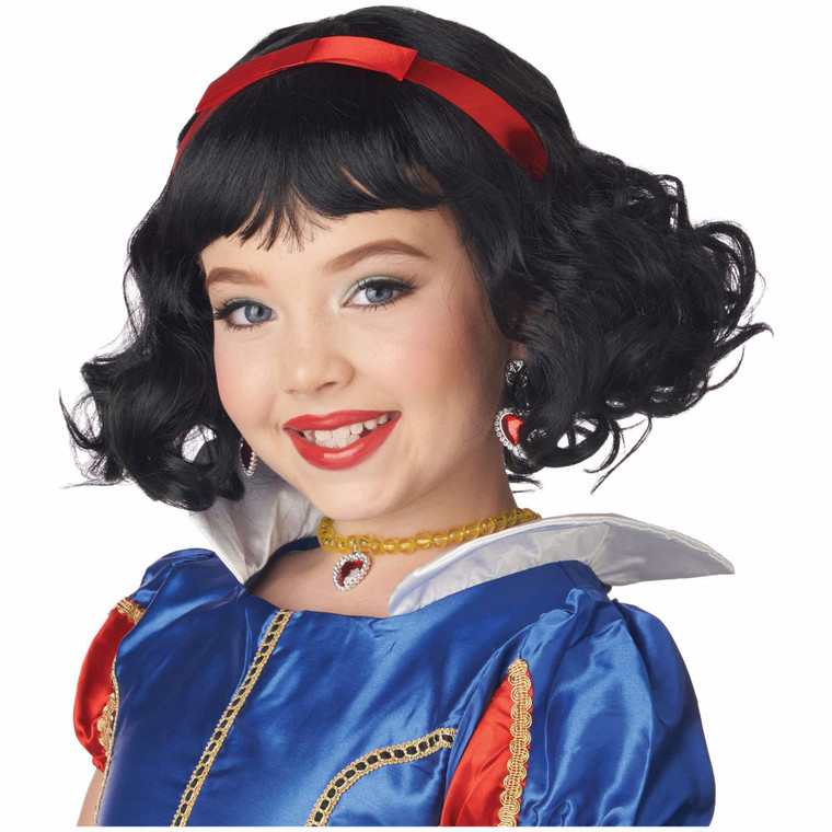 Storybook Princess Wavy Black Bobbed Girls Wig