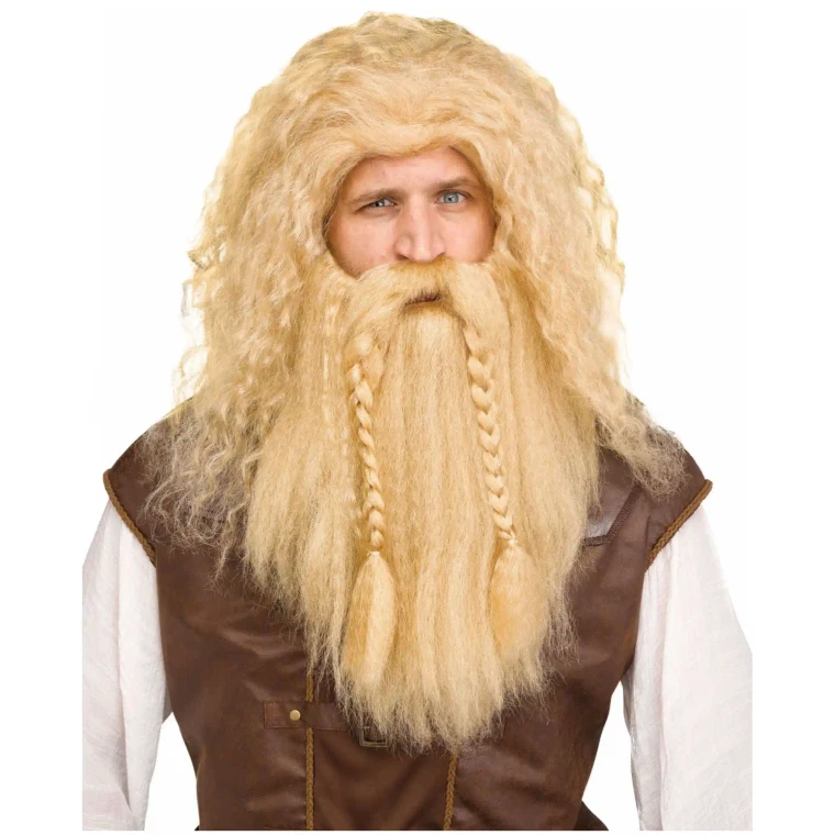 Viking Norse Warrior Blonde Mens Wig and Beard