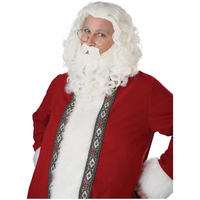 Santa Claus Christmas Old Man White Mens Wig and Beard