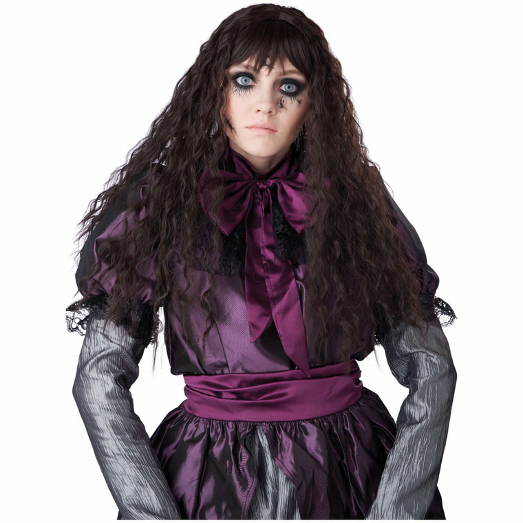 Creepy Doll Dark Brunette Long Wavy Womens Wig Creepy Doll Dark Brunette Long Wavy Womens Wig