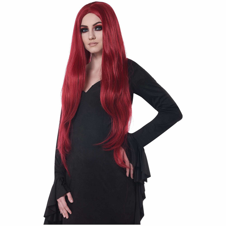 Red Witch Extra Long Cosplay Medieval Gothic Womens Wig