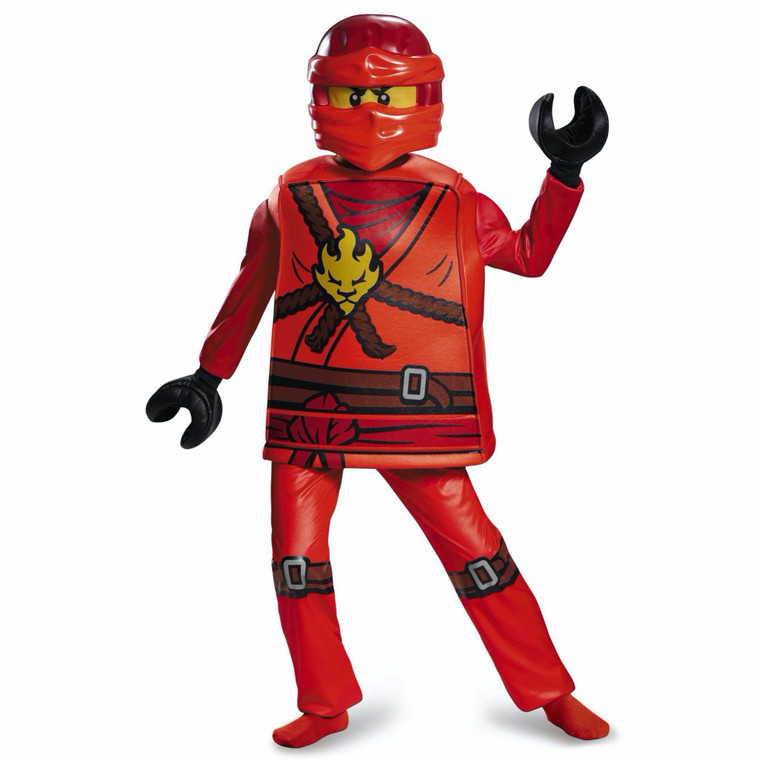 Kai Deluxe Red Lego Ninjago Master of Spinjitzu Child Dress Up Boys Costume
