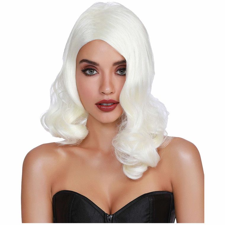 Hollywood Glamour 30s 40s Platinum Blonde Womens Wig