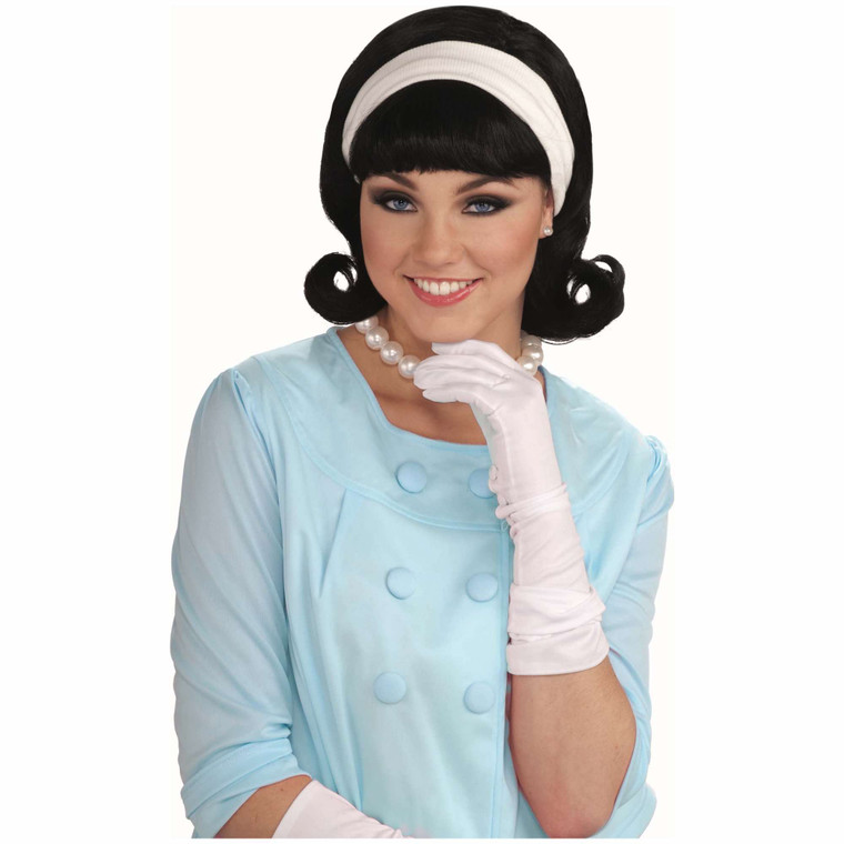 50s Flip Black Rock Roll Womens Wig