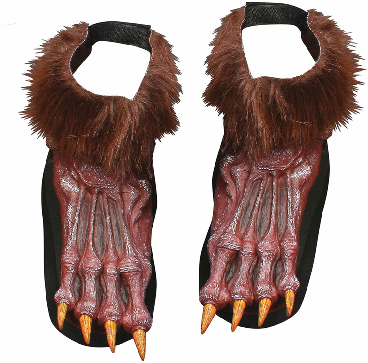 Werewolf Monster Horror Brown Mens Foot Covers Feet