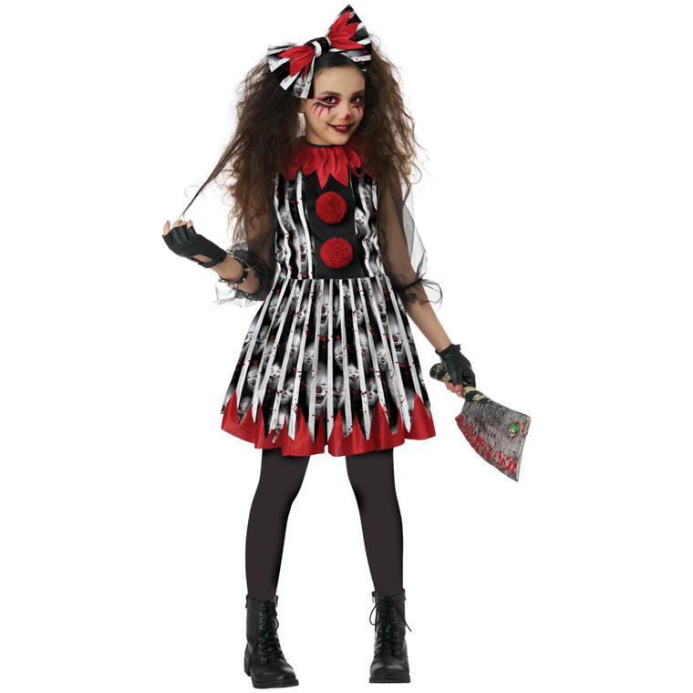 Deranged Clown Horror Girls Costume