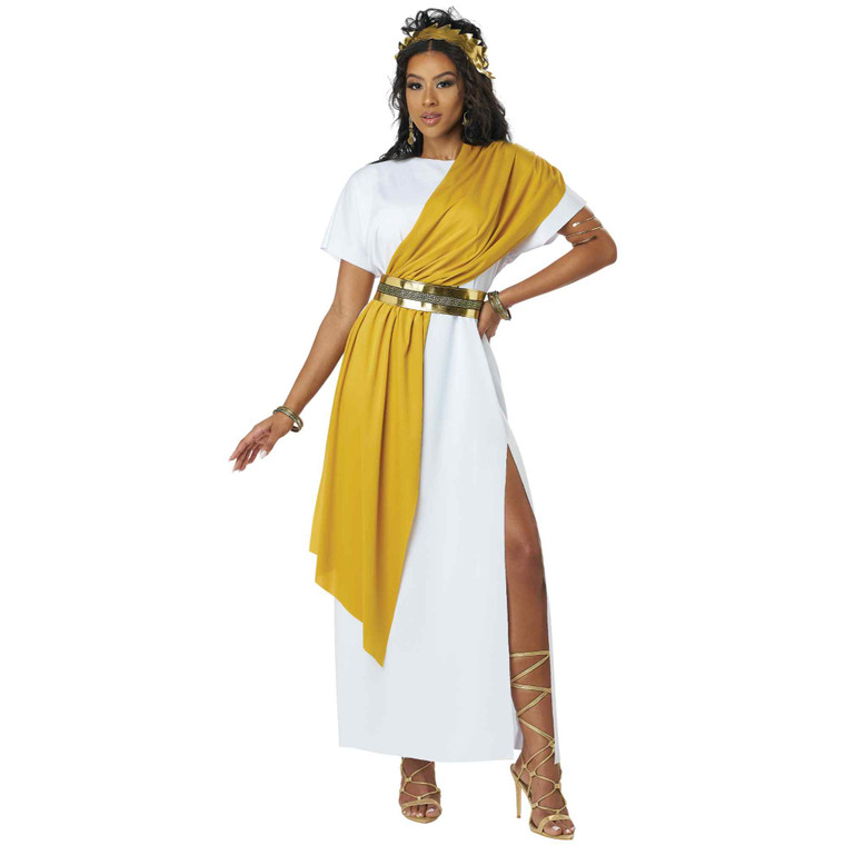 Goddess Toga Yellow & Purple Shawls Womens Costume