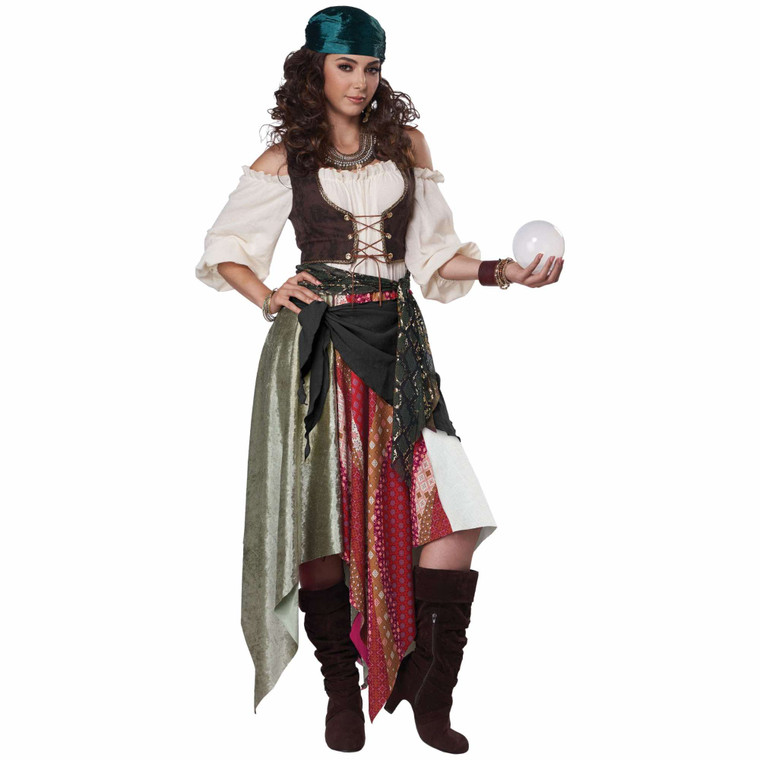 Renaissance Gypsy Pirate Card Reader Fortune Teller Adult Womens Costume