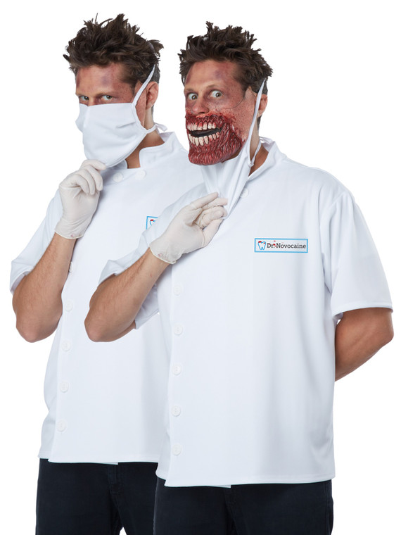 Dr Novocaine Horror Doctor Killer Surgical Zombie Evil Dentist Mens Costume