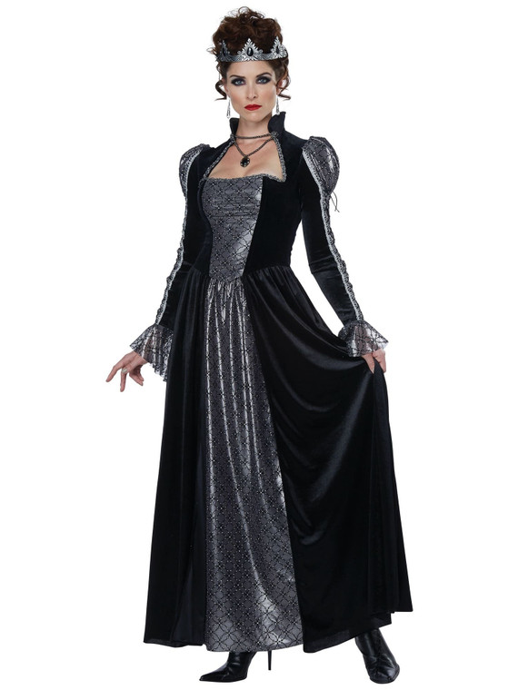 Dark Majesty Evil Queen Villian Renaissance Medieval Book Week Womens Costume