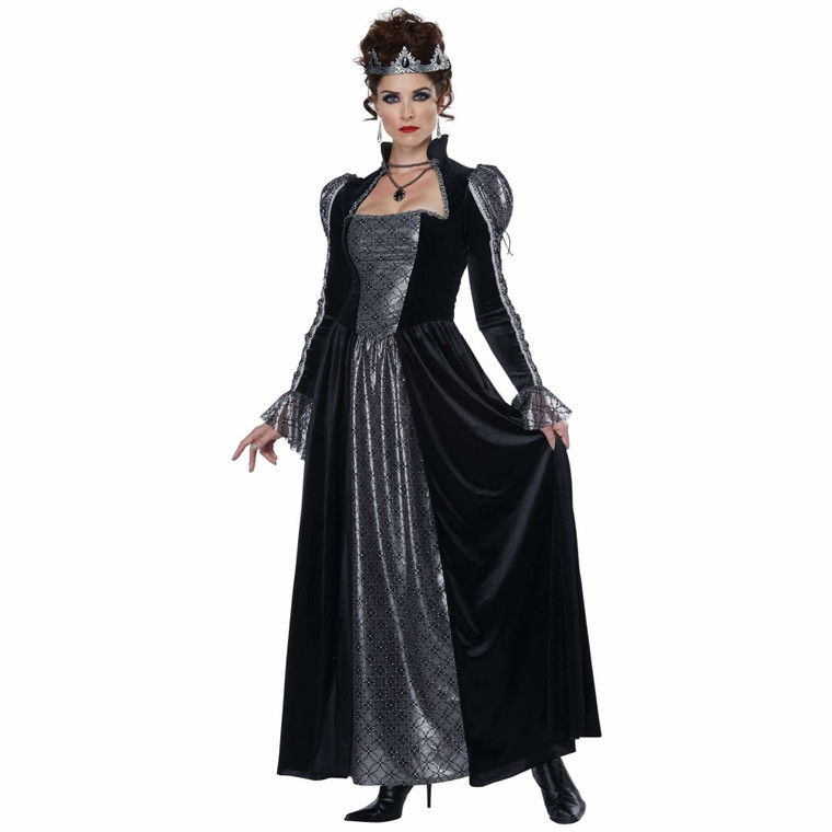 Dark Majesty Evil Queen Villian Renaissance Medieval Book Week Womens Costume