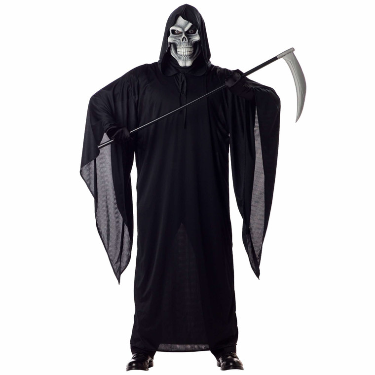Grim Reaper Horror Robe Death Halloween Skeleton Men Costume