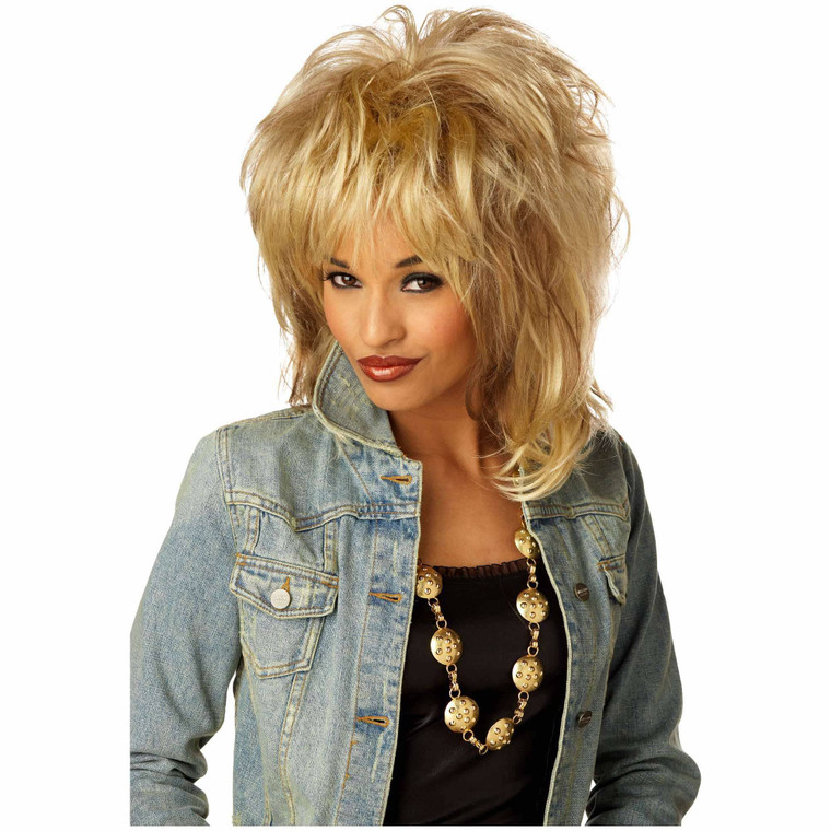 Rockin Soul Tina 80s 1980s Disco Diva Rock Star Womens Costume Wig