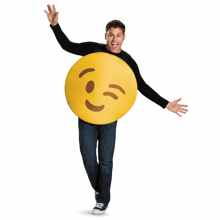 Wink Emotion Icon Face Eye Unisex Womens Mens Costume