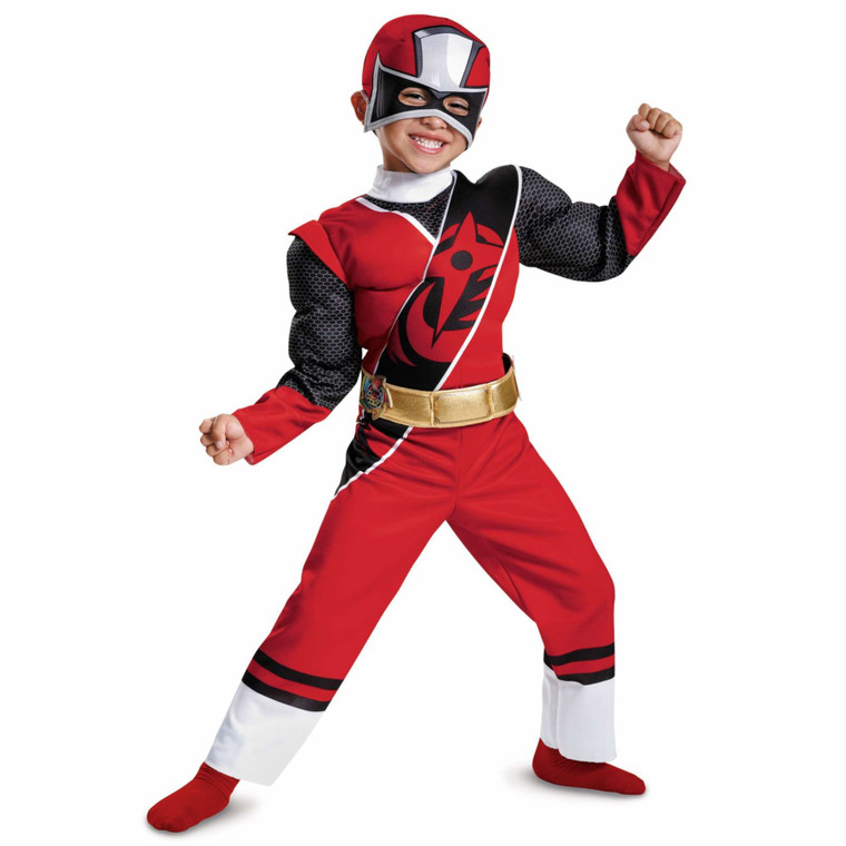 Red Ranger Ninja Steel Muscle Saban's Power Rangers Toddler Boys Costume